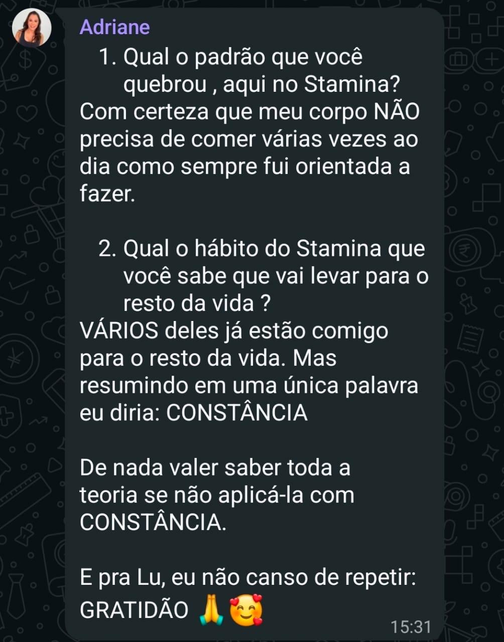 Depoimento de Adriane
