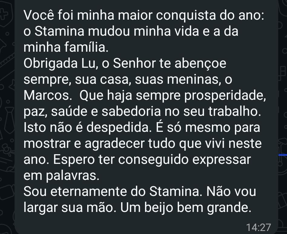 Depoimento de Aluna Stamina