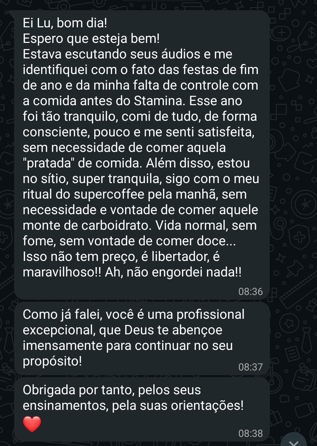 Depoimento de Aluna Stamina
